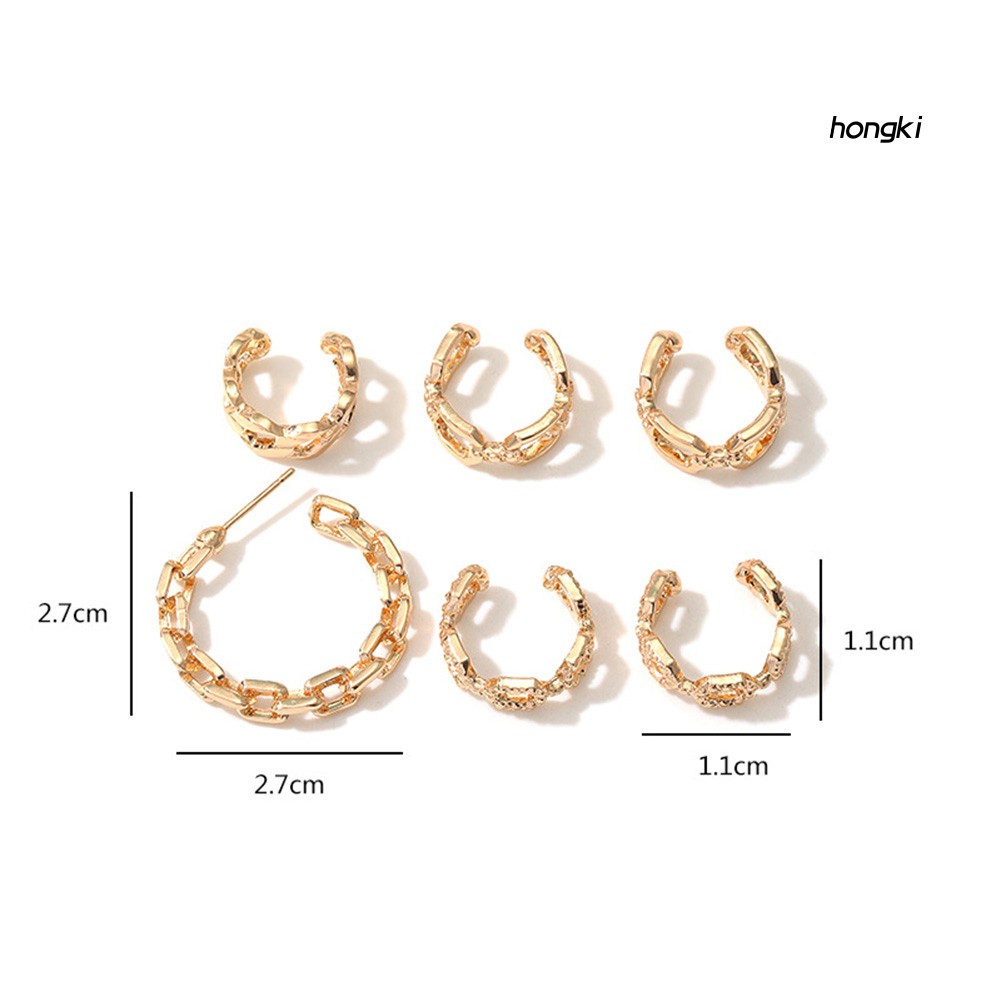 (Hàng Mới Về) Set 6 Khuyên Vành Tai Thời Trang Cá Tính Cho Nữ