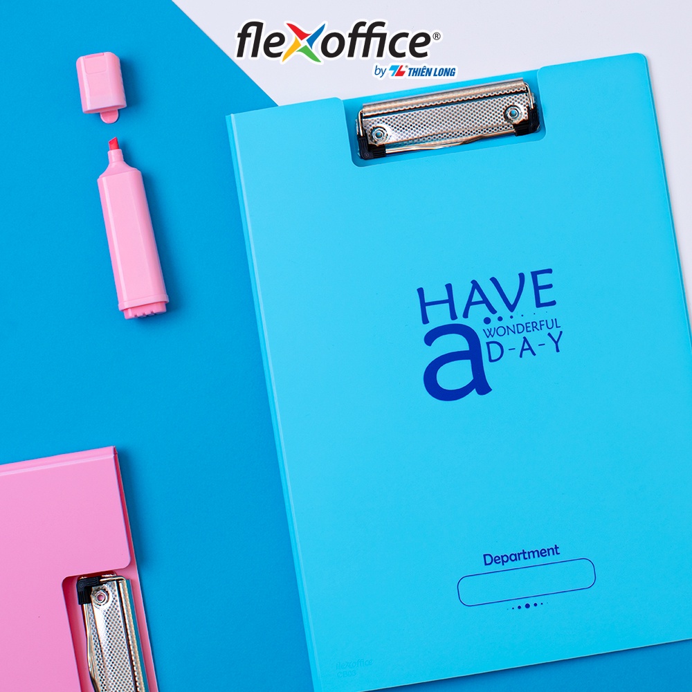 Bìa trình ký kép màu Pastel nhựa PP Thiên Long Flexoffice FO-CB03- Kẹp được 100 tờ A4- Lưu trữ toàn diện