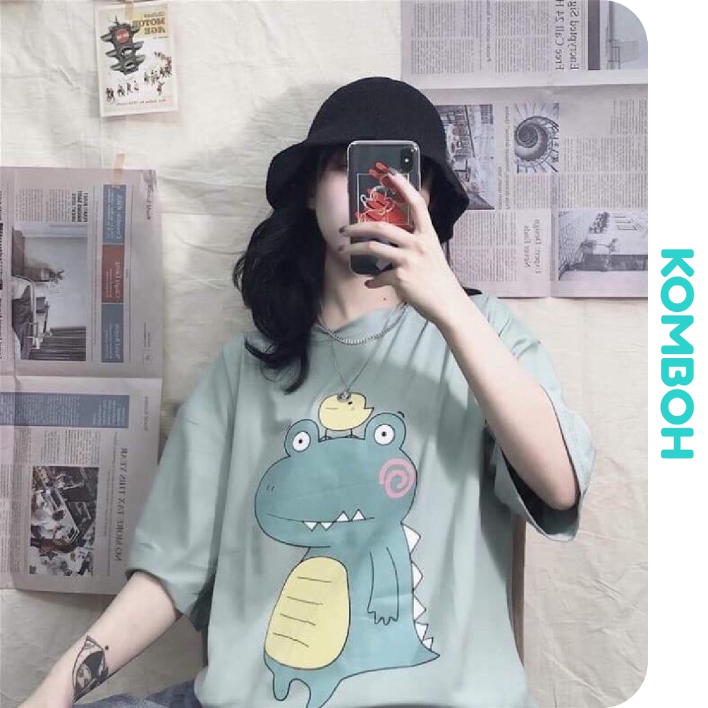 Áo thun tay lỡ KOMBOH phông Unisex nam nữ oversize form rộng đẹp ulzzang KHỦNG LONG 4 RĂNG A71 | WebRaoVat - webraovat.net.vn