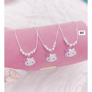 Dây chuyền bạc ta mặt mèo hello kitty cho trẻ em-phụ kiện dha trang sức bạc uy tín