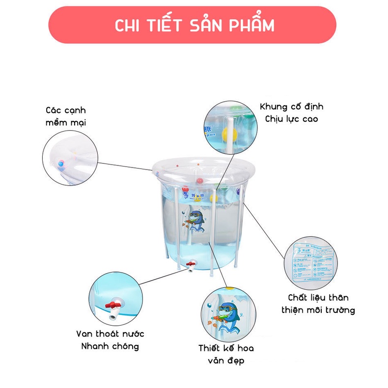 Bể bơi thành cao Doctor Dolphin Mới Nhất 2023 chính hãng có lớp nhựa dầy và dẻo phát triển thể chất dùng được cho trẻ sơ