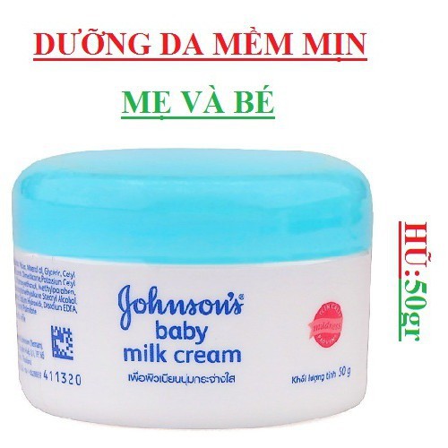 Kem Dưỡng Ẩm Chứa Sữa Và Gạo Johnson's Baby 50g