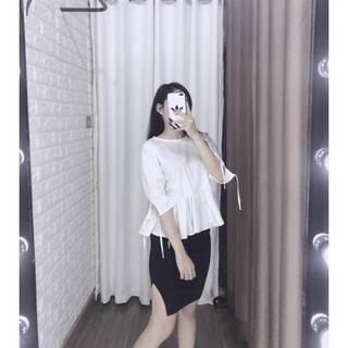 Áo peplum trắng