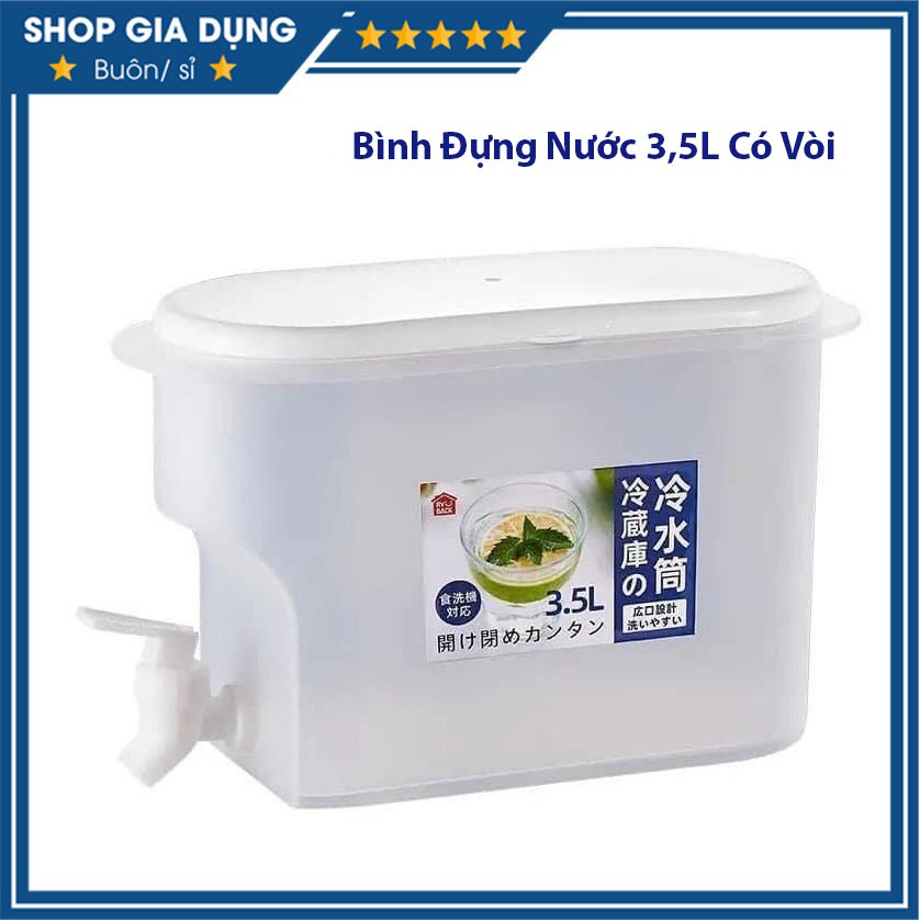 Bình Nước 3.5L Có Vòi Để Tủ Lạnh Cao Cấp, Đựng Nước Trà, Nước Trái Cây Tiện Lợi Đa Năng Ngăn Nắp Siêu Hot