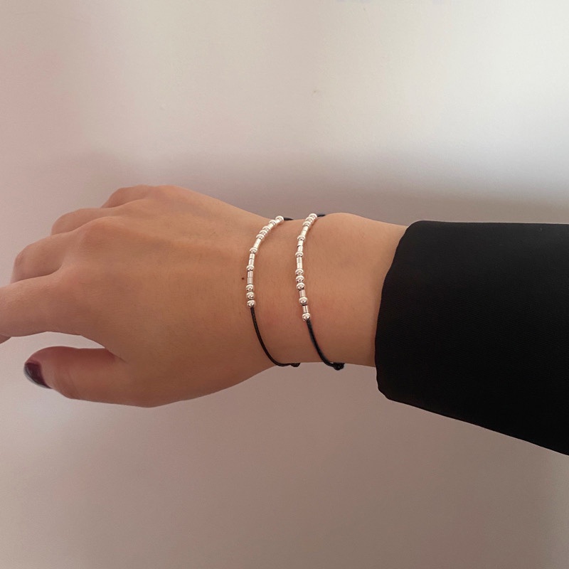 Vòng tay nam nữ lắc tay nam nữ unisex bạc ta mã morse mix kí tự theo yêu cầu Cá jewelry LTB140