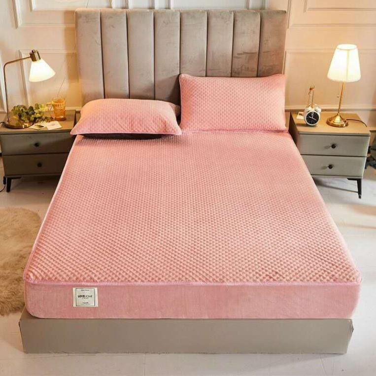 Bộ ga gối nỉ ong sữa 3món cực ấm áp, hàng có sẵn