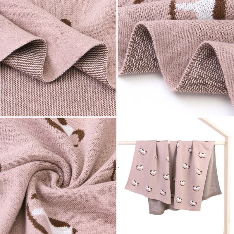 Chăn Cotton Dệt Kim Siêu Mềm Mại Quấn Bé Sơ Sinh