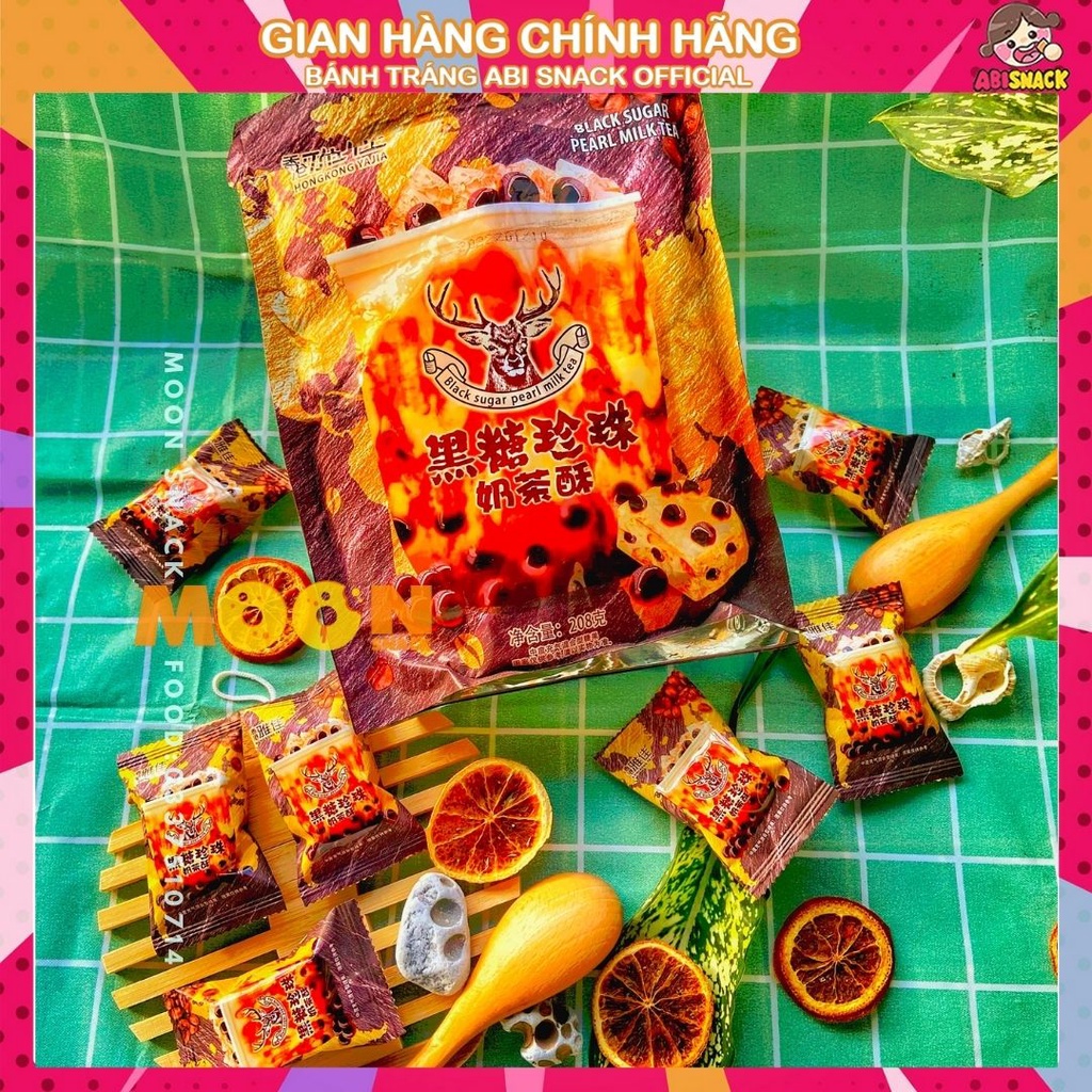 Bánh trà sữa trân châu đường đen hot tiktok gói lớn 208g hàng độc quyền