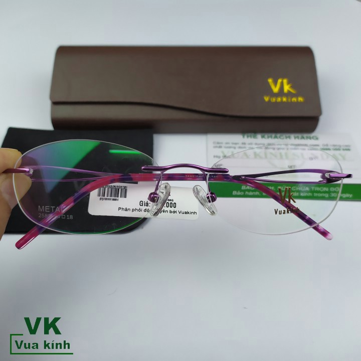 Gọng kính cận khoan không viền VK80