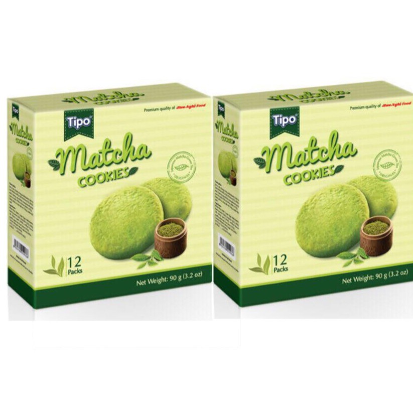 COMBO 2 HỘP BÁNH TIPO MATCHA TRÀ XANH THƠM GIÒN 12 BÁNH 90G