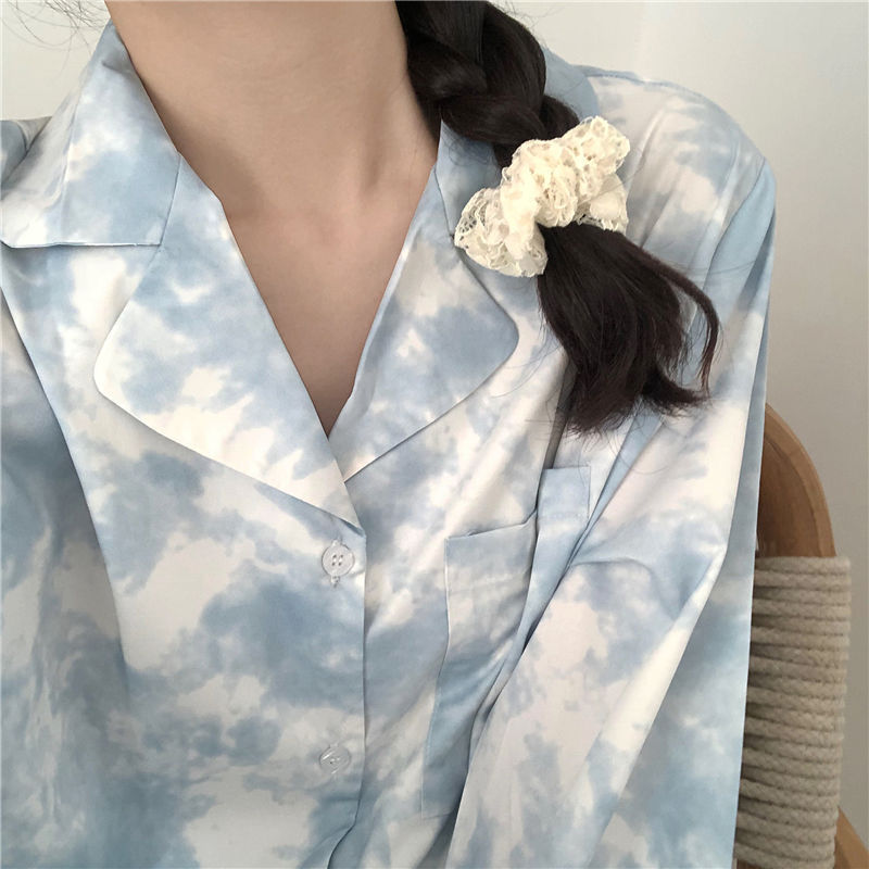 【COD】Tie Dye Pyjamas Homewear Nightwear Plus Size Pyjama Bộ Dài Tay Đồ Ngủ | BigBuy360 - bigbuy360.vn