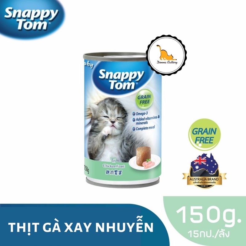 PATE BABY SNAPPY TOM LON 150g ĐỦ VỊ CHO MÈO CON ĂN DẶM VỊ THỊT GÀ CÁ NGỪ GAN BÒ