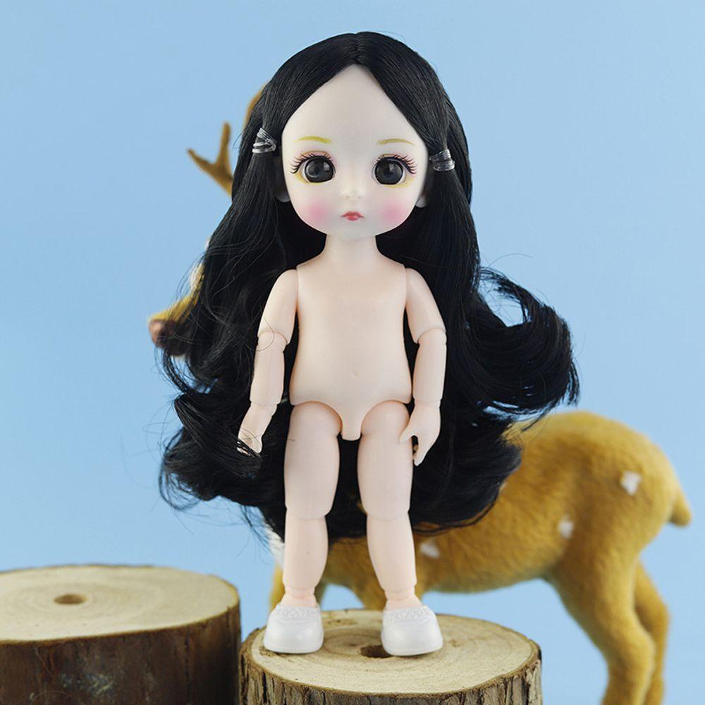 Búp Bê Mắt 3D Tóc Dài 16cm Tỉ Lệ 1 / 12