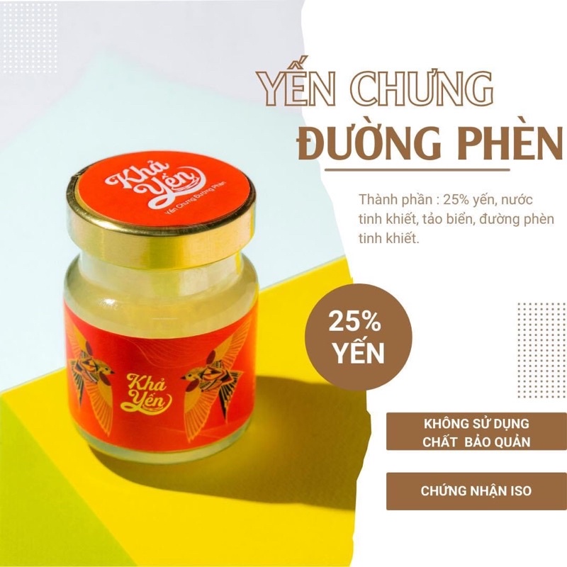 Khả Yến - Yến Chưng ĐƯỜNG PHÈN 25% Yến - Yến Hũ Nguyên Chất Chưng Sẵn - Yến Sào Khánh Hòa