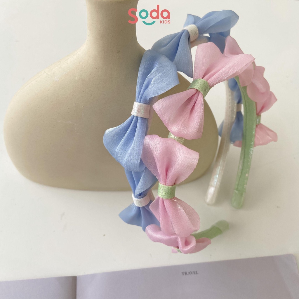 Bờm tóc bé gái SODA KIDS thiết kế bản nhỏ, đỉnh nơ voan xinh xắn, phong cách tiểu thư Hàn Quốc