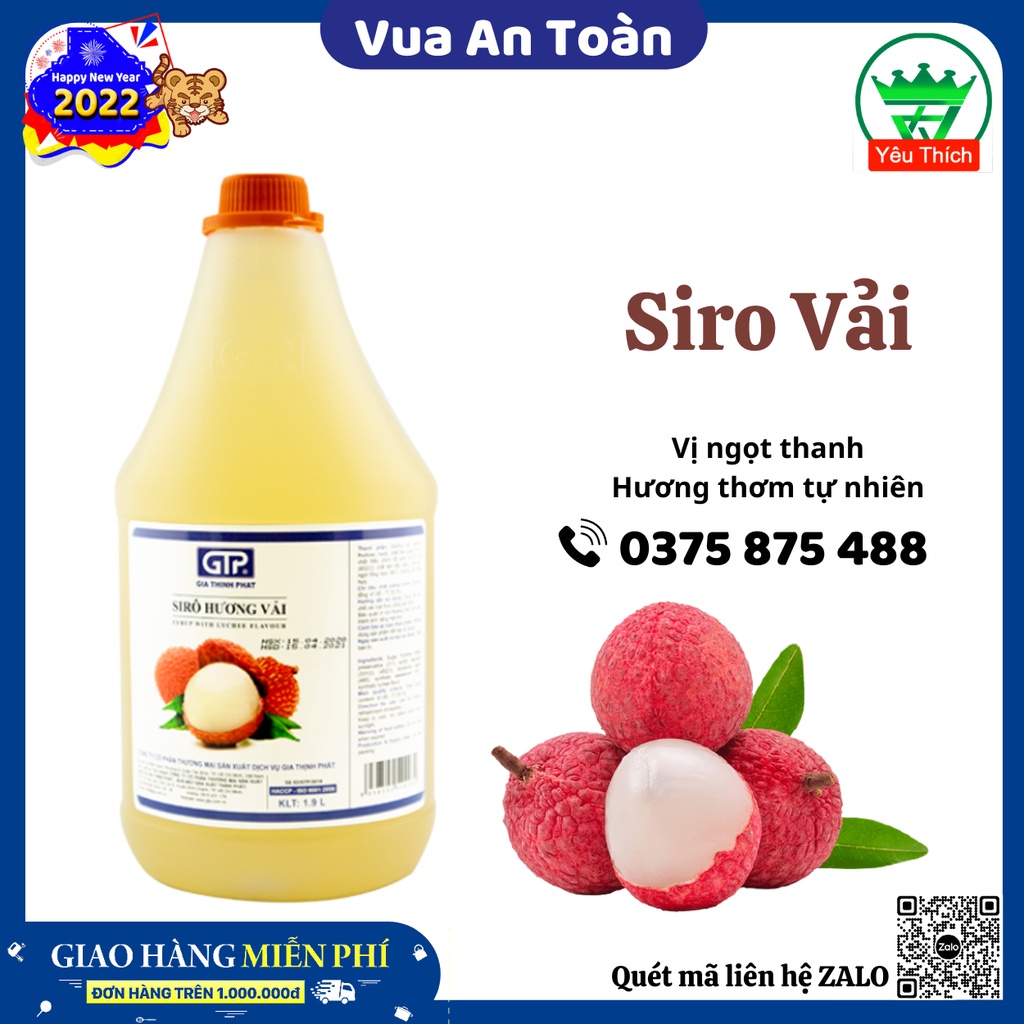 Siro Vải GTP 2.5kg Hương Vị Đậm Đà, Vị Ngọt Tự Nhiên