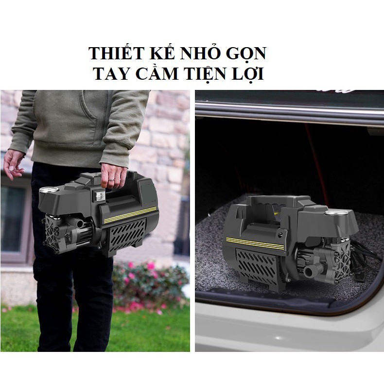 Máy rửa xe mini gia đình❤️FREESHIP❤️máy rửa xe cao áp công suất mạnh 2600W có thể chỉnh áp,bộ máy xịt tưới cây