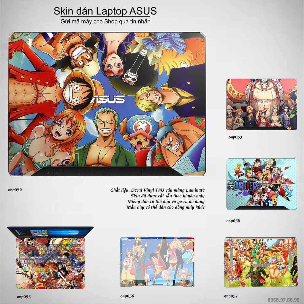 Skin dán Laptop Asus in hình Vua hải tặc (inbox mã máy cho Shop)