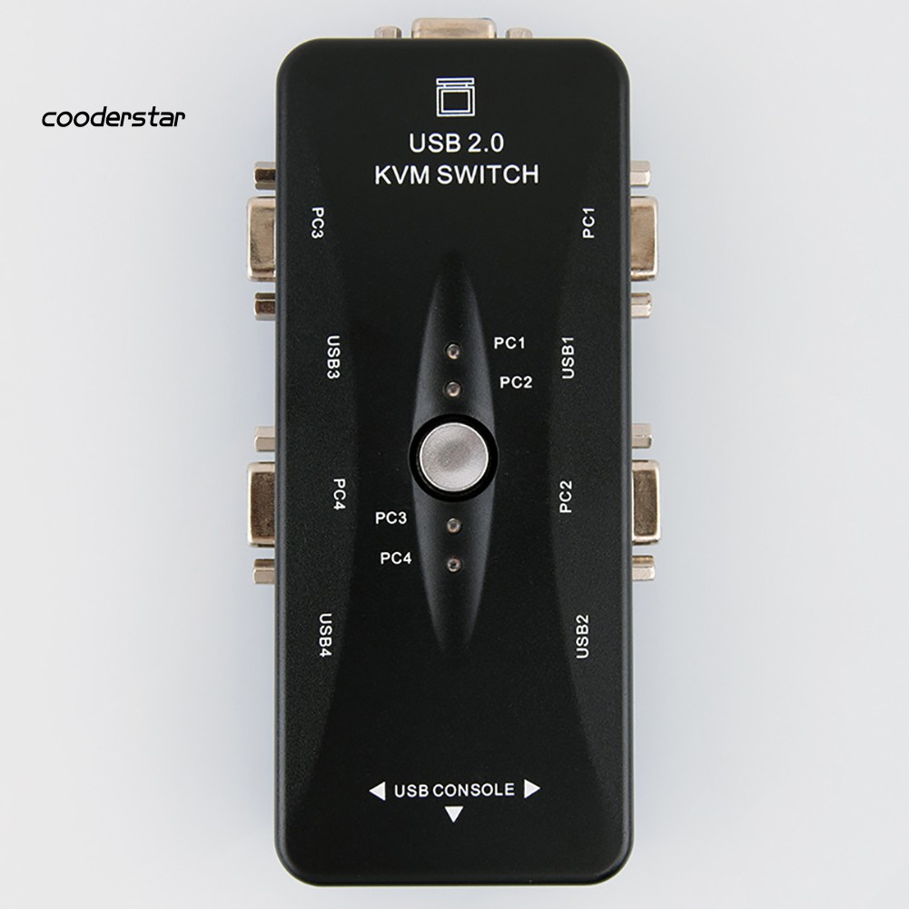 Bộ Chuyển Đổi 4 Cổng Usb 2.0 Kvm Cho Máy Tính / Bàn Phím / Vga / Video 1920x1440