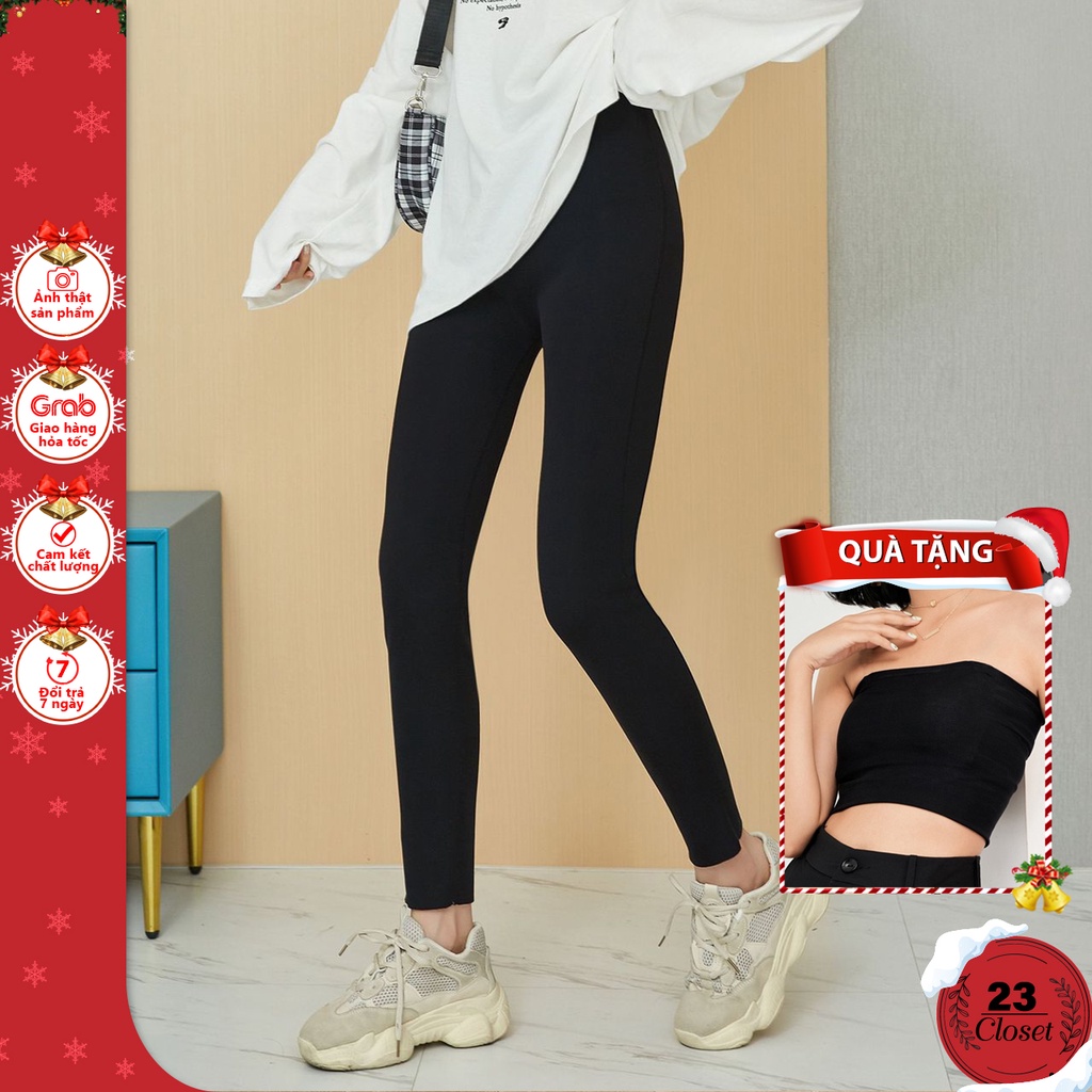 Quần legging nữ 23Closet Quần legging dài Zara đen nâng mông cạp cao có túi sau tập gym công sở dày đẹp - QLG01 | BigBuy360 - bigbuy360.vn