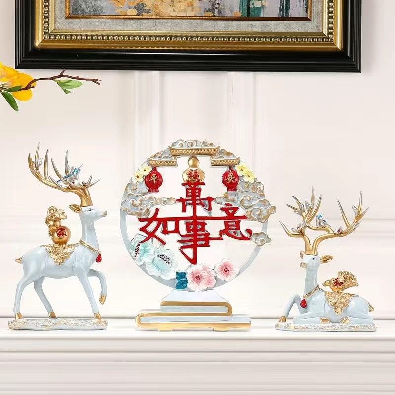 Đồ trang trí hươu nhà hiện đại, trang trí tủ TV phòng khách hiên nhà, quà tặng tân gia