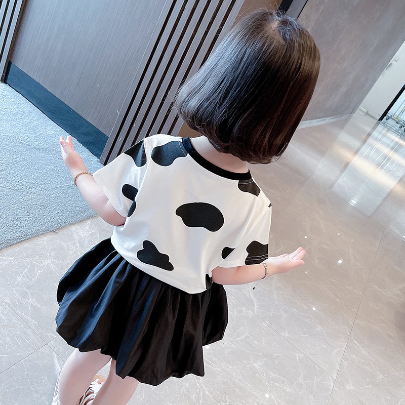áo phông trẻ em mùa hè bé gái bò ngắn tay hàn quốc 2021 kiểu tây mỏng 1 --- 6