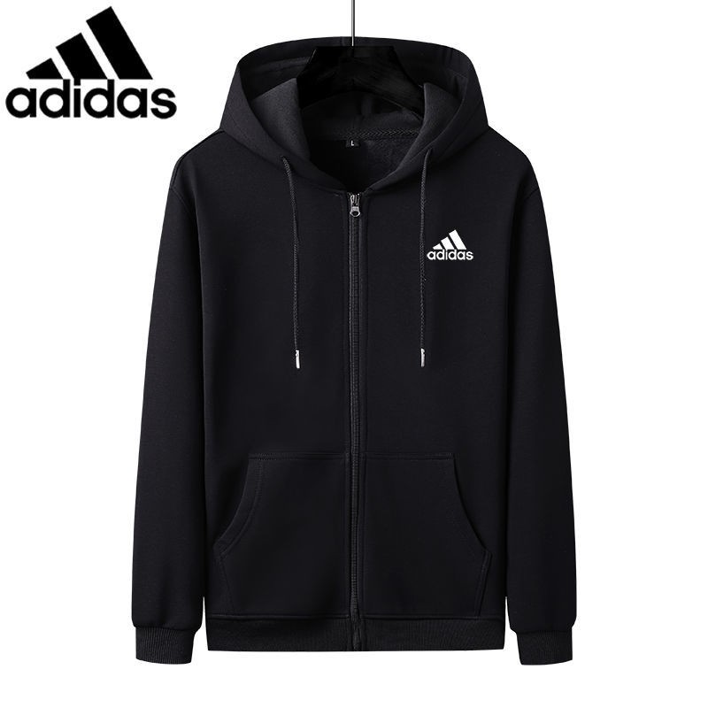 Áo Khoác Thể Thao Adidas Có Mũ Trùm Đầu Màu Đen Có Size Lớn M-4Xl Dành Cho Nam Giới