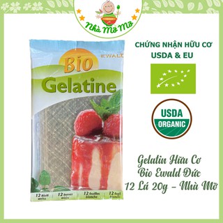Gelatine lá Hữu Cơ Bio Ewald Đức 12 Lá 20g - Nhà Mỡ Mỡ