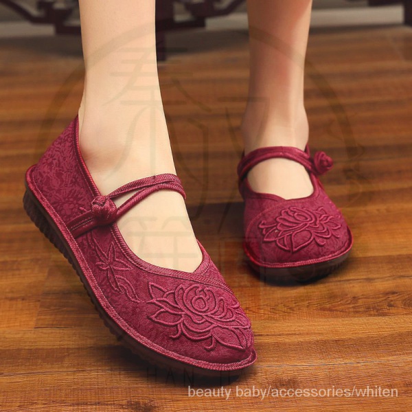 Giày búp bê thêu họa tiết phong cách cổ điển thời trang mùa hè cho nữ