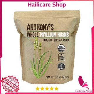 [Nhập Mỹ] Vỏ hạt Mã đề Psyllium Husks Bổ Sung Chất Xơ Anthony's Organic Whole Psyllium Husks