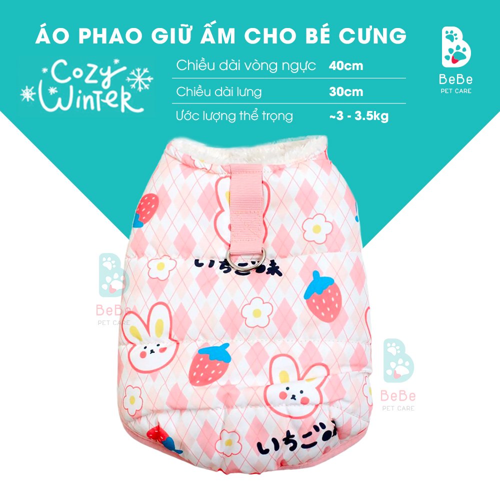[Siêu Đáng Yêu] Áo Phao Hỗ Trợ Giữ Ấm &amp; Chống Thấm Nước Với Nhiều Họa Tiết Hoạt Hình Cực Kỳ Dễ Thương Cho Thú Cưng