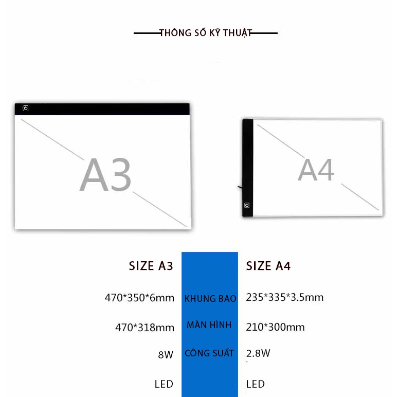 Bảng vẽ LED A4 chỉnh sáng  tập vẽ SIÊU TIỆN LỢI