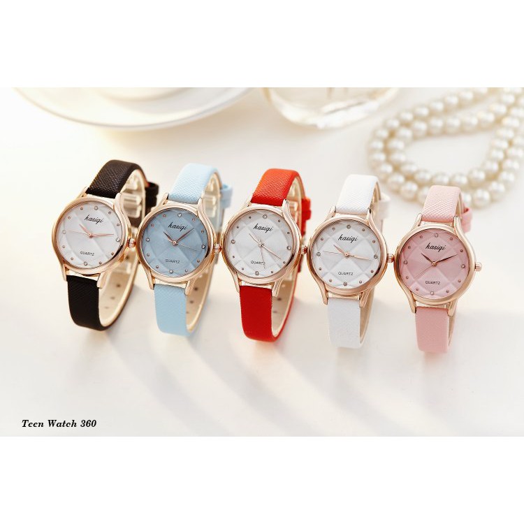 [GIÁ SỈ] ĐỒNG HỒ NỮ DÂY DA KASIQI MẶT TRÒN KIM CƯƠNG CỰC ĐẸP | BigBuy360 - bigbuy360.vn