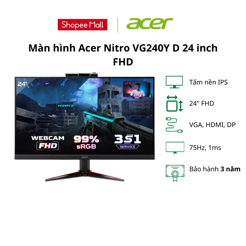 Màn hình máy tính Acer Nitro VG240Y D - 24 inch FHD