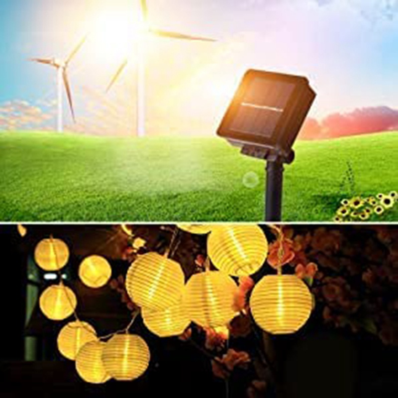Đèn Lồng 30 LED Sử Dụng Năng Lượng Mặt Trời 6 Metres Ánh Sáng Trắng Ấm Chống Thấm Nước Dùng Trong Nhà / Ngoài Trời