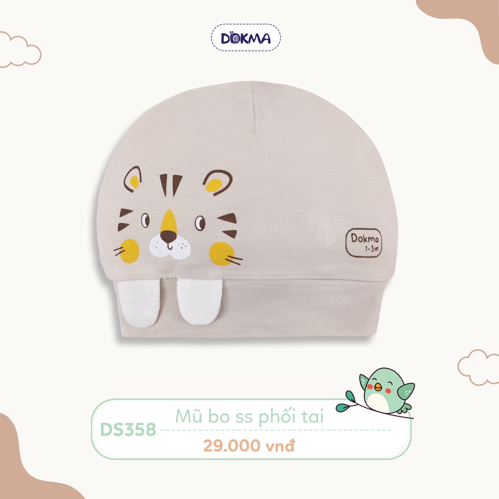 Dokma - Mũ bo tròn sơ sinh chất Bamboo sợi tre mỏng siêu cute cho bé  ( DS358 )