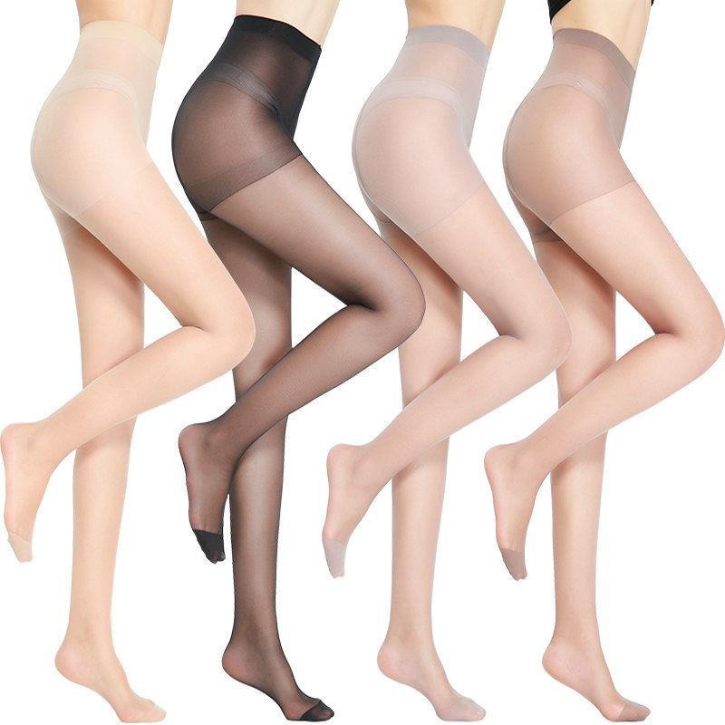 □Fat mm XL cộng với tất béo của phụ nữ chống móc lụa mùa hè pantyhose ống dài siêu mỏng vớ bướm màu da thịt