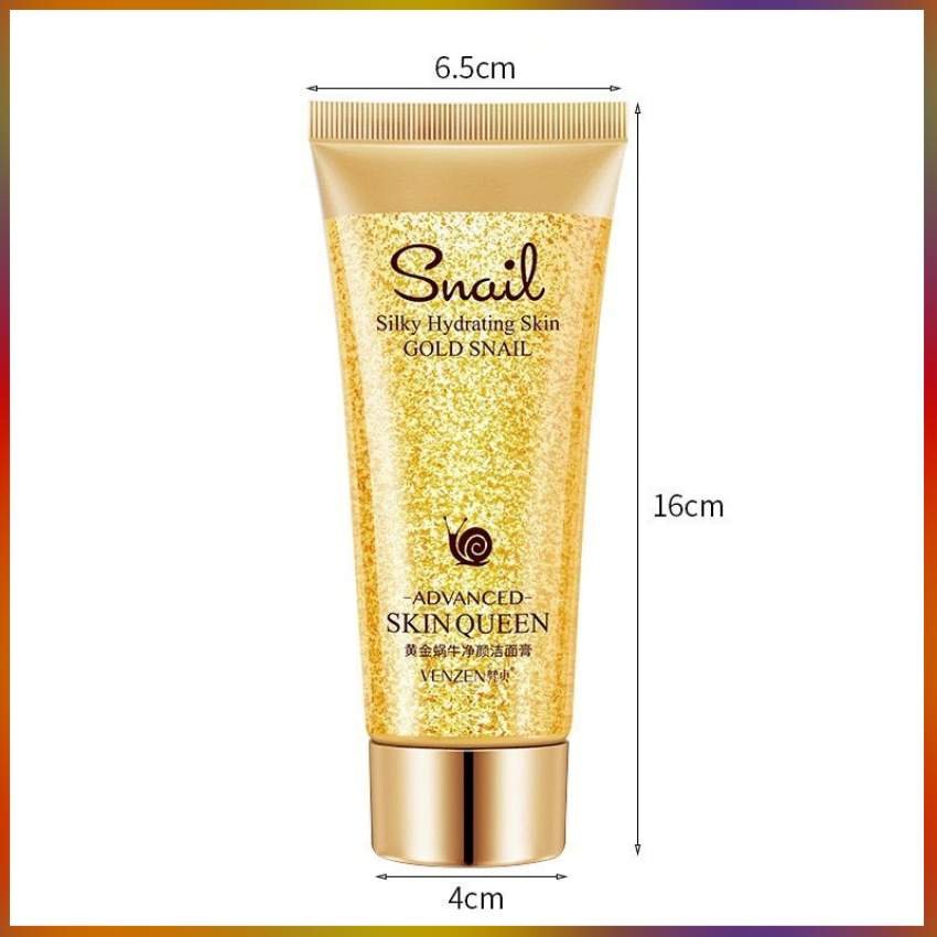 Sữa rửa mặt chống lão hoá, dưỡng ẩm, trắng da Venzen 100g/Hộp dưỡng chất 24k và ốc sên