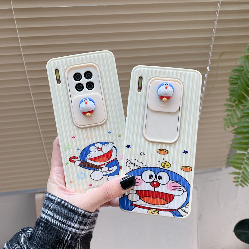 DORAEMON Ốp Điện Thoại Tpu Dẻo Có Nắp Trượt Bảo Vệ Camera 3d Đáng Yêu Cho Huawei P40Pro Nova8 Huawei Mate30 Mate40Pro