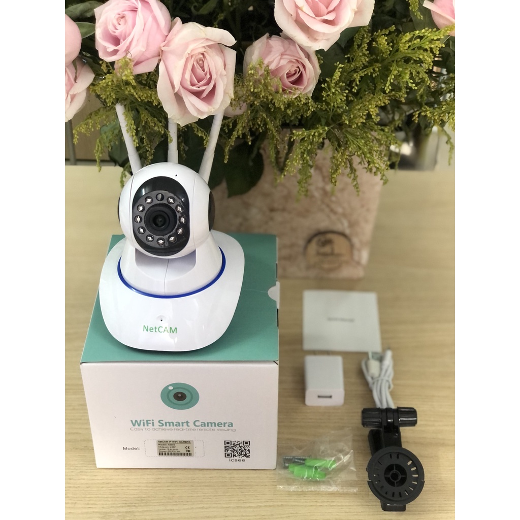 Camera IP wifi NetCAM NR01, Độ phân giải 4.0MP, Đàm thoại 2 chiều, Báo động qua điện thoại - Hãng Phân Phối Chính Thức