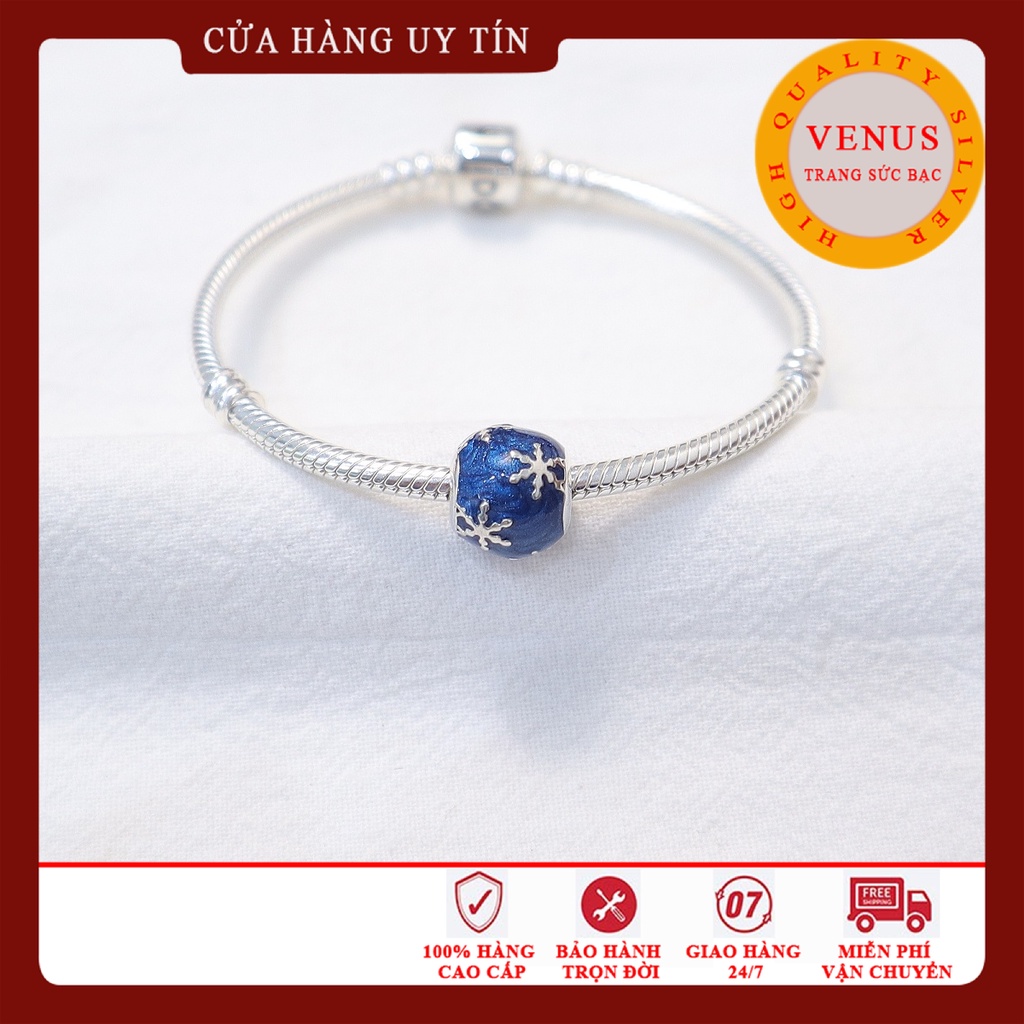 [Charm bạc 925 cao cấp] Charm cầu xanh in hoa tuyết trắng- Mã sản phẩm VENUSCHT