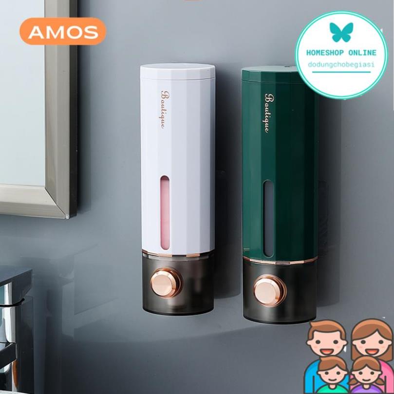 Hộp đựng sữa tắm dầu gội đựng nước rửa tay chất liệu ABS gắn treo tường tiện lợi 450ml màu xanh