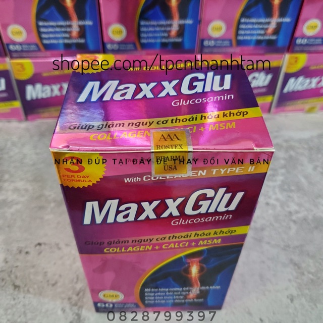 Viên uống MAXXGLU bổ sung glucosamine, hỗ trợ xương khớp - Hộp 60 viên