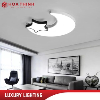 Đèn ốp trần trang trí phòng ngủ hình mặt trăng ngôi sao, đèn LED 3 chế độ ánh sáng