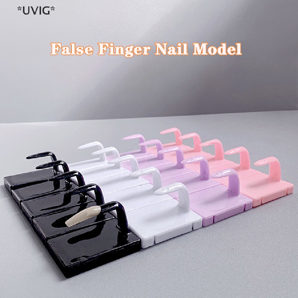 [[UVIG]] 5Pcs/set False Finger Nail Model Nail Holder Practice Display Nail Art Tool [Hot Sell]