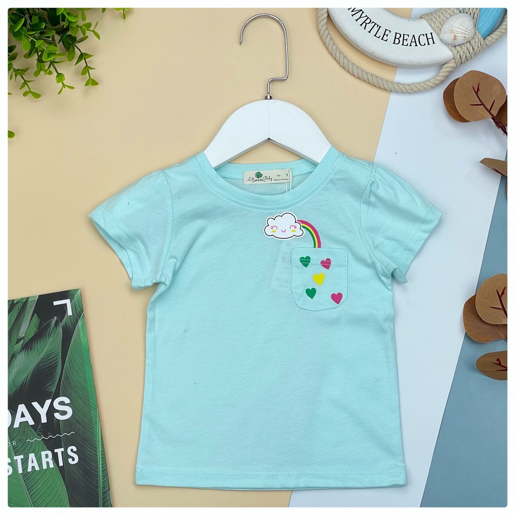 Áo cotton sược côc tay túi ngực bé gái size 1-5, cho bạn từ 10-17kg. Chất cotton sược mặc siêu mát, kiểu dáng đẹp. Lô 2