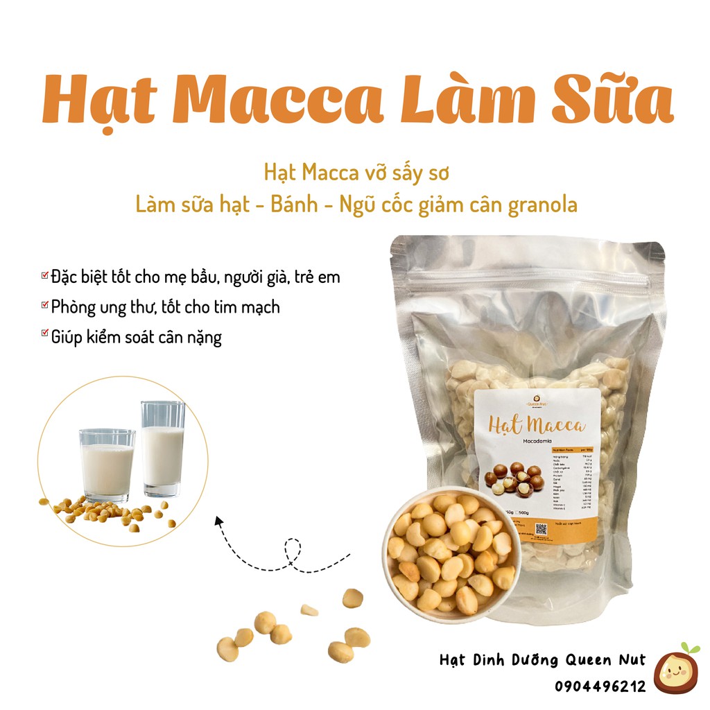 MACCA Tây Nguyên Sấy sơ Làm Sữa Hạt 500G - Tặng sổ tay công thức sữa hạt