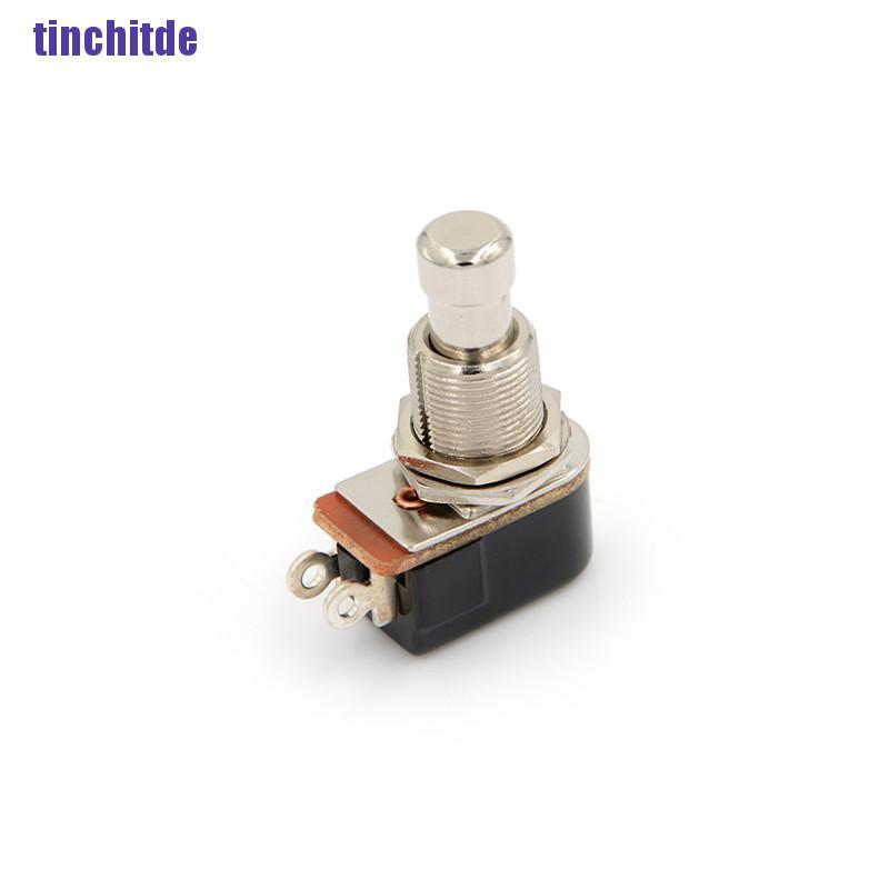 [Tinchitde] New Electric Guitar Switch Momentary Push Button Foot Switch Spst [Tin]