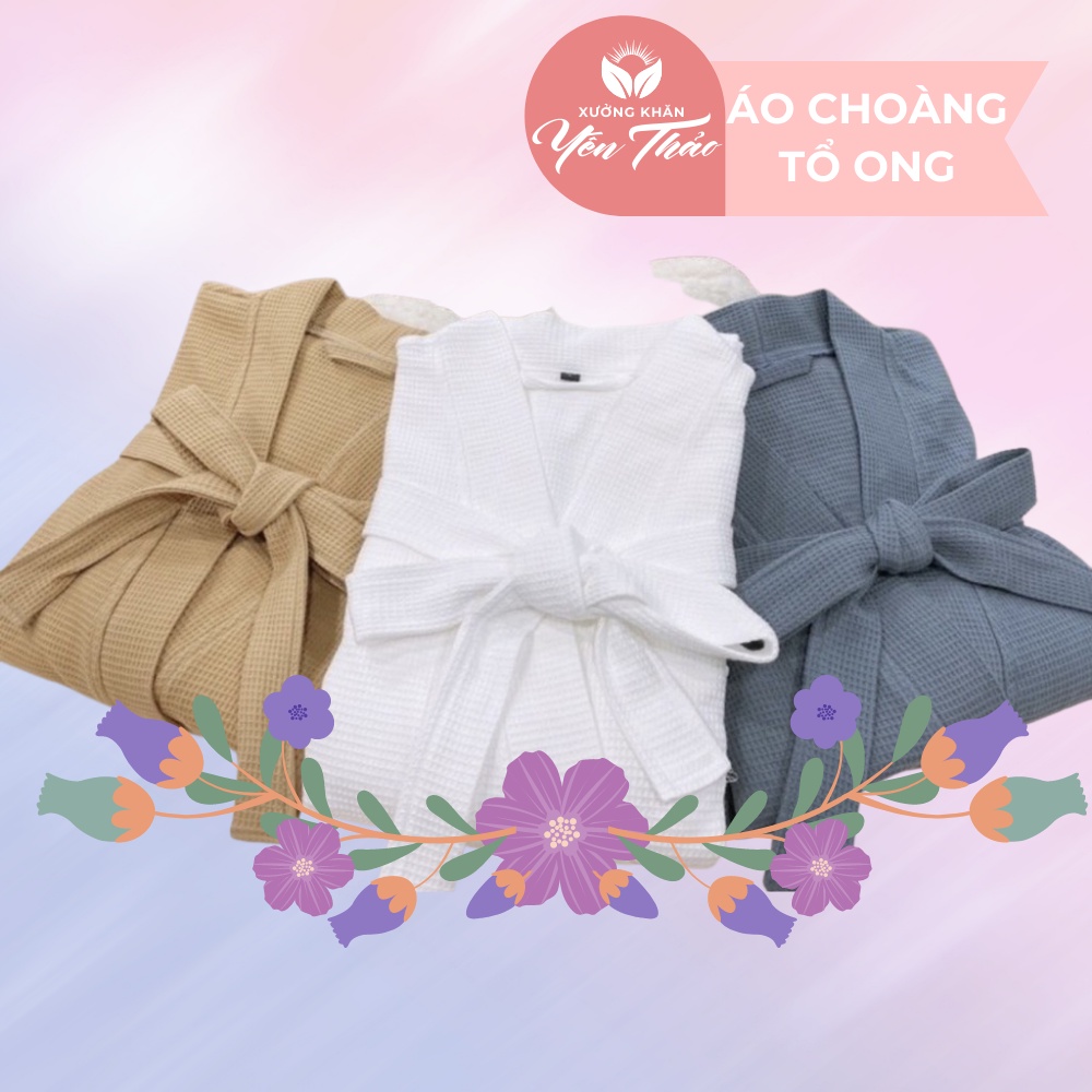 [HÀNG LOẠI 1] Áo Choàng Tắm Khách Sạn COTTON TỔ ONG Ép Cao Cấp 100% Siêu Thấm Hút, Mềm Mịn, Dày Dặn Tiêu Chuẩn 5 Sao