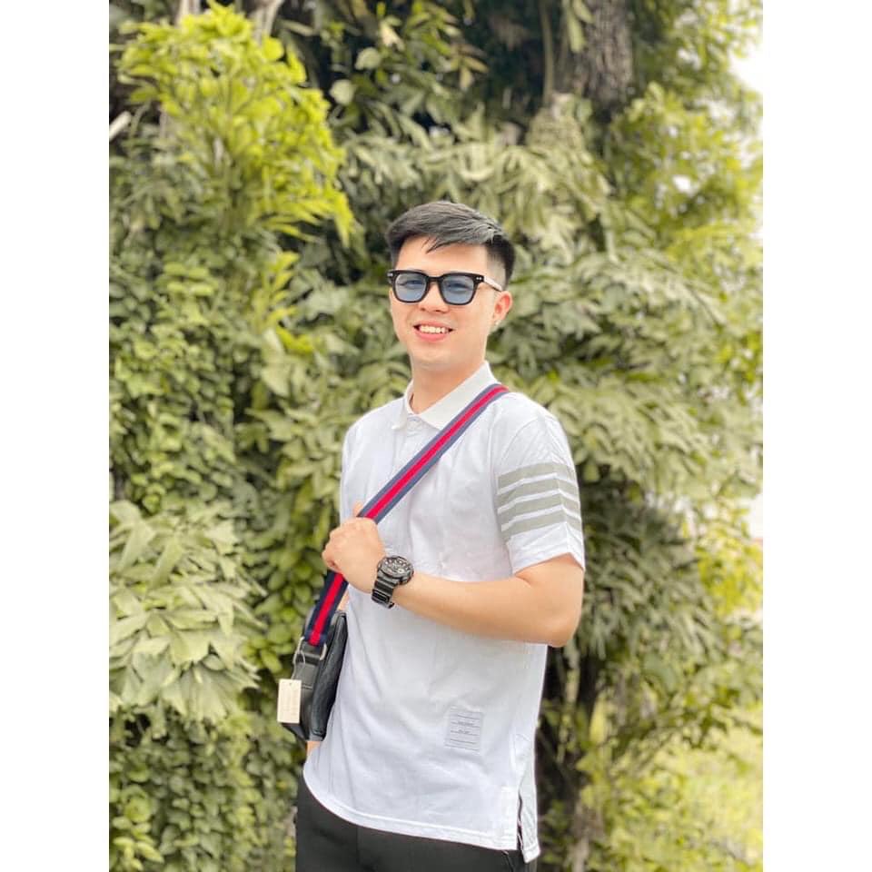 Aó Polo nam vạch tay, cao cấp chất mát, áo phông nam có cổ basic thấm hút hồ hôi unisex 2 màu đen trắng - AP05